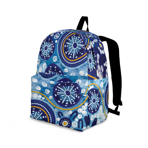 Indigenous Australian Aboriginal Backpack Aboriginal Blue Ocean Dreaming Night Spiral Stars