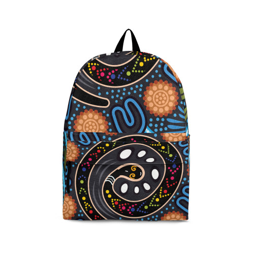 Indigenous Australian Aboriginal Backpack Aboriginal Colorful Snake Path Spirit Energy Track