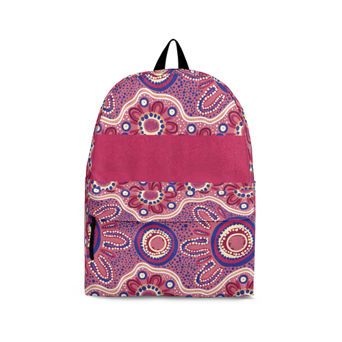 Indigenous Australian Aboriginal Backpack Aboriginal Connection Journey In Pink And Violet Art