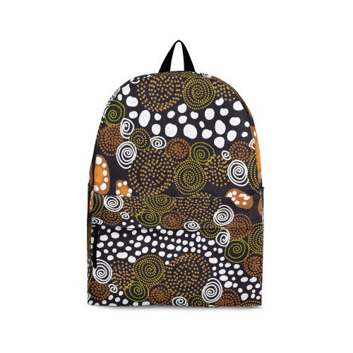 Indigenous Australian Aboriginal Backpack Aboriginal Dot Spiral Earth Tones Art Pattern