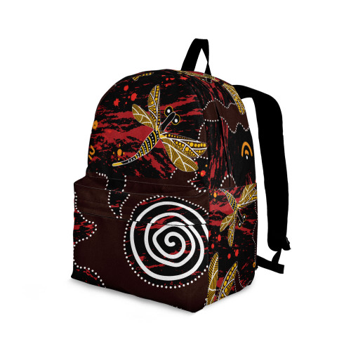 Indigenous Australian Aboriginal Backpack Aboriginal Dragonfly Spiral Spirit Journey