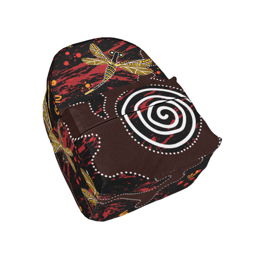 Indigenous Australian Aboriginal Backpack Aboriginal Dragonfly Spiral Spirit Journey