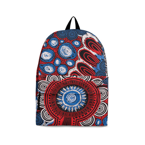 Indigenous Australian Aboriginal Backpack Aboriginal Dynamic Circle Pulse With Fire And Water