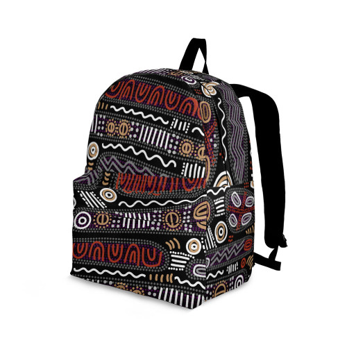 Indigenous Australian Aboriginal Backpack Aboriginal Earth Tracks Symbol Line Dreaming Bag