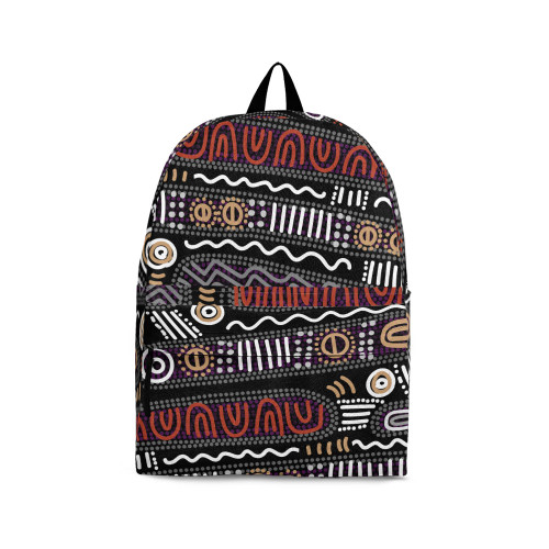 Indigenous Australian Aboriginal Backpack Aboriginal Earth Tracks Symbol Line Dreaming Bag