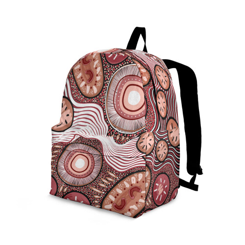 Indigenous Australian Aboriginal Backpack Aboriginal Earthflow Harmony Desert Dot Pattern