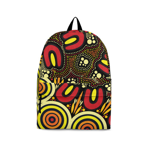 Indigenous Australian Aboriginal Backpack Aboriginal Fire Dreaming Dot Circle Art