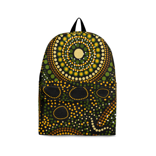 Indigenous Australian Aboriginal Backpack Aboriginal Forest Dreaming Circles With Earthy Dots