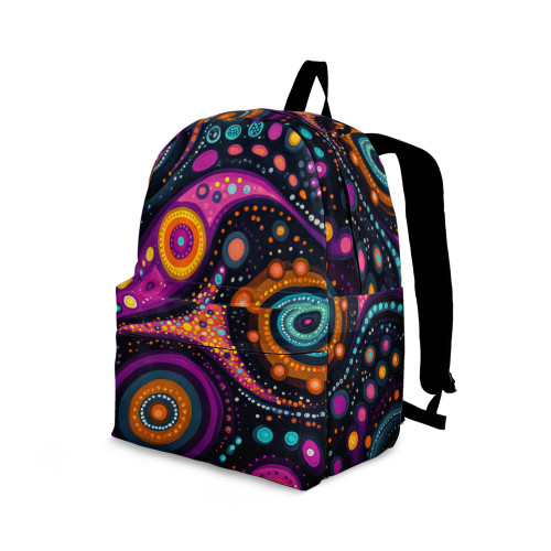Indigenous Australian Aboriginal Backpack Aboriginal Galaxy Dreaming In Purple And Orange