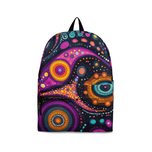 Indigenous Australian Aboriginal Backpack Aboriginal Galaxy Dreaming In Purple And Orange