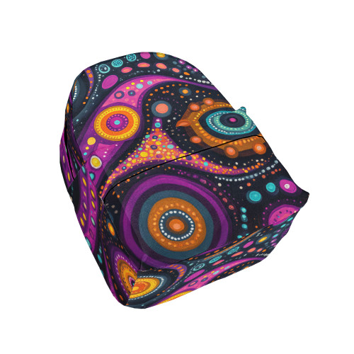 Indigenous Australian Aboriginal Backpack Aboriginal Galaxy Dreaming In Purple And Orange