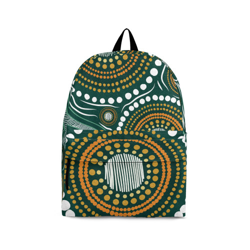 Indigenous Australian Aboriginal Backpack Aboriginal Green Dreaming Circles Of Country Life