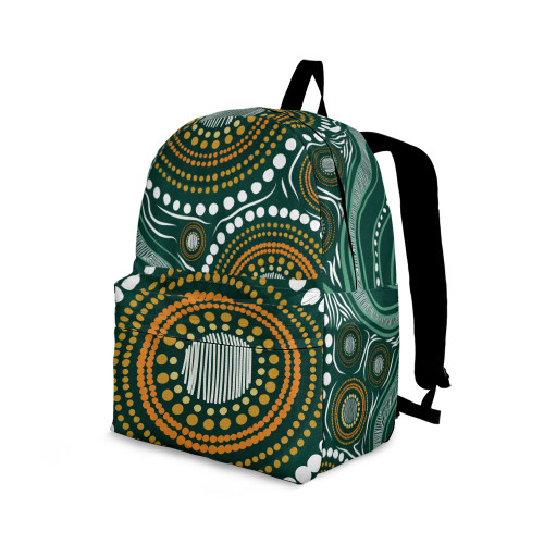 Indigenous Australian Aboriginal Backpack Aboriginal Green Dreaming Circles Of Country Life