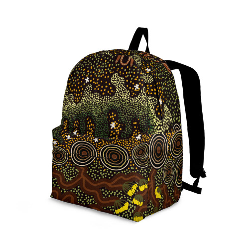 Indigenous Australian Aboriginal Backpack Aboriginal Green Forest Dreaming Travel Art