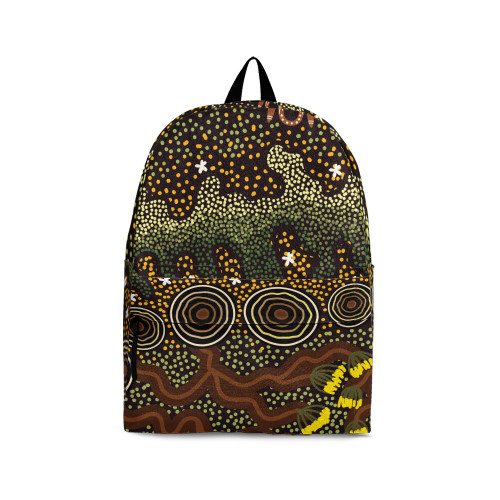 Indigenous Australian Aboriginal Backpack Aboriginal Green Forest Dreaming Travel Art
