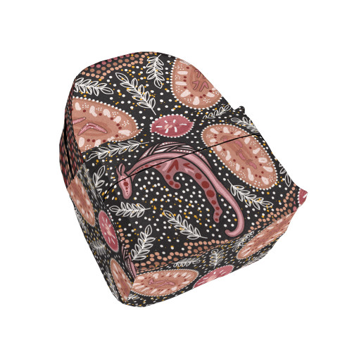Indigenous Australian Aboriginal Backpack Aboriginal Kangaroo Spirit Backpack In Earthy Tones