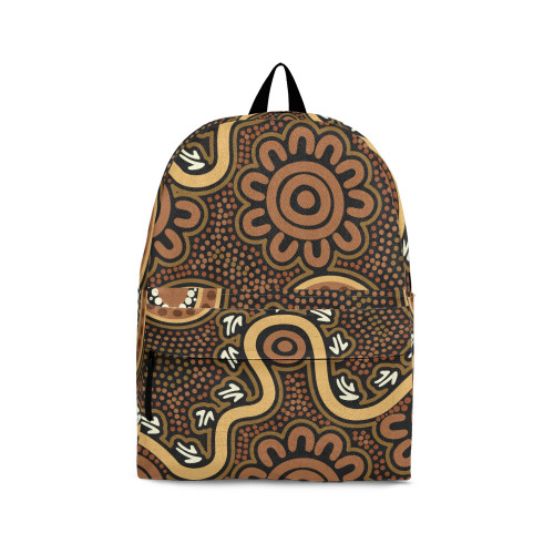 Indigenous Australian Aboriginal Backpack Aboriginal Nature Spirit Path In Brown Tones