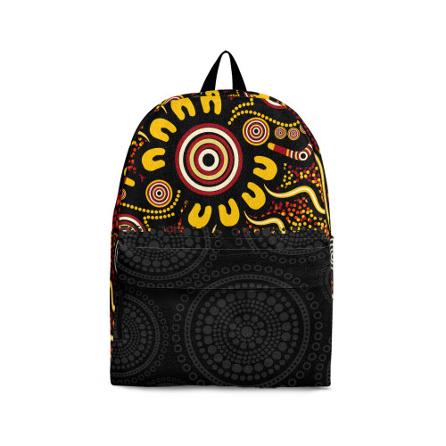 Indigenous Australian Aboriginal Backpack Aboriginal Pathways of Fire Energy In Earth Tones
