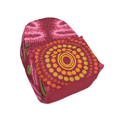Indigenous Australian Aboriginal Backpack Aboriginal Pink Blossom Songline Radiance