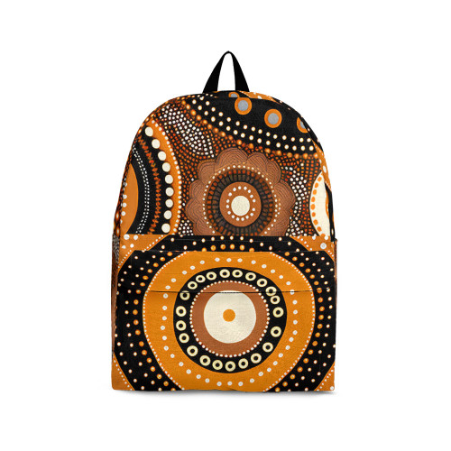 Indigenous Australian Aboriginal Backpack Aboriginal Radiant Circles Harmony In Desert Tones