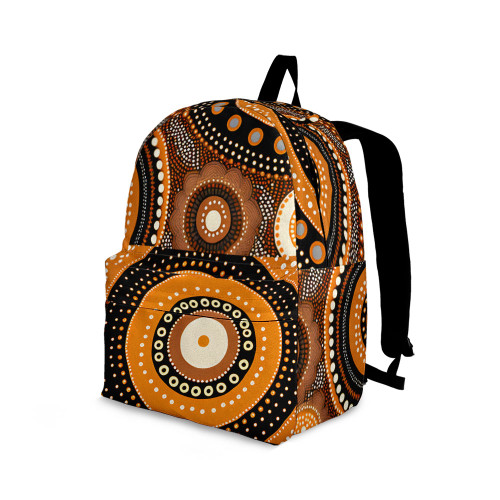 Indigenous Australian Aboriginal Backpack Aboriginal Radiant Circles Harmony In Desert Tones