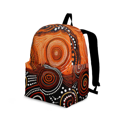 Indigenous Australian Aboriginal Backpack Aboriginal Radiant Earth Dots Pattern Travel Style