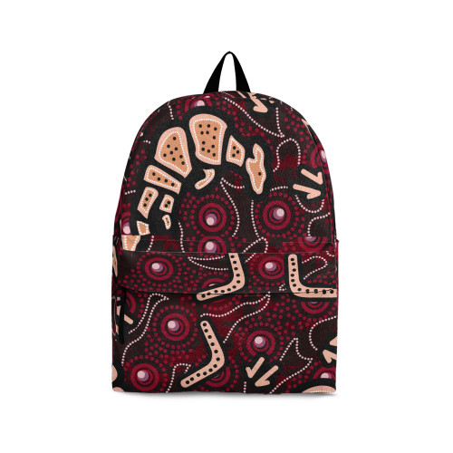 Indigenous Australian Aboriginal Backpack Aboriginal Red Land Kangaroo Spiritline Journey