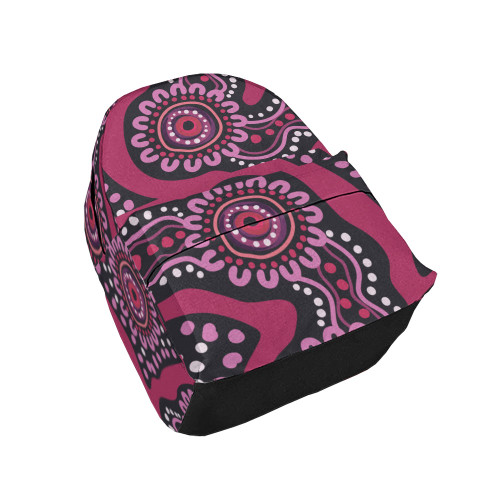 Indigenous Australian Aboriginal Backpack Aboriginal Sacred Flow Dreaming in Magenta Field