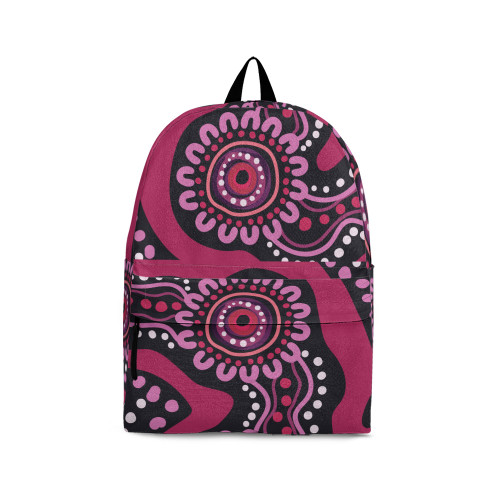 Indigenous Australian Aboriginal Backpack Aboriginal Sacred Flow Dreaming in Magenta Field