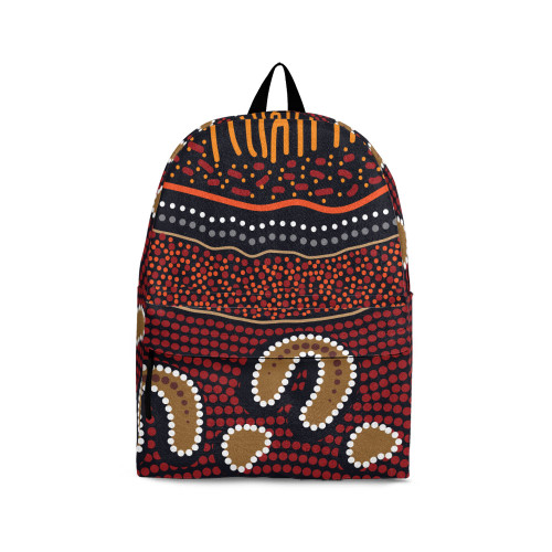 Indigenous Australian Aboriginal Backpack Aboriginal Spirit Tracks Sand Dune Collection