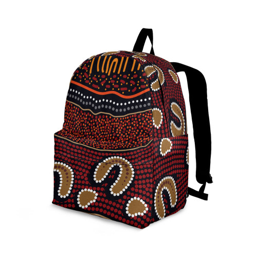 Indigenous Australian Aboriginal Backpack Aboriginal Spirit Tracks Sand Dune Collection