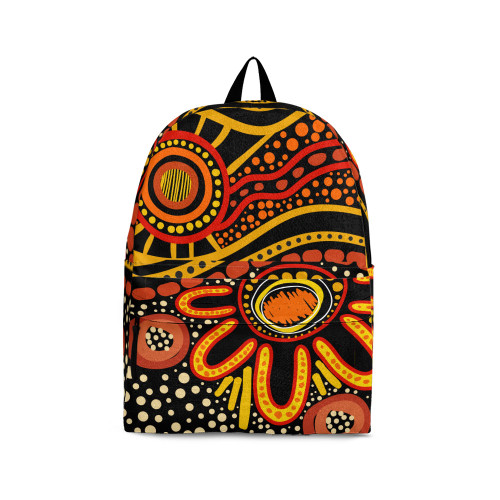 Indigenous Australian Aboriginal Backpack Aboriginal Sunburst Dreaming Fire Trail Edition
