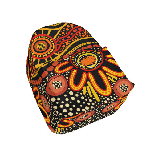 Indigenous Australian Aboriginal Backpack Aboriginal Sunburst Dreaming Fire Trail Edition