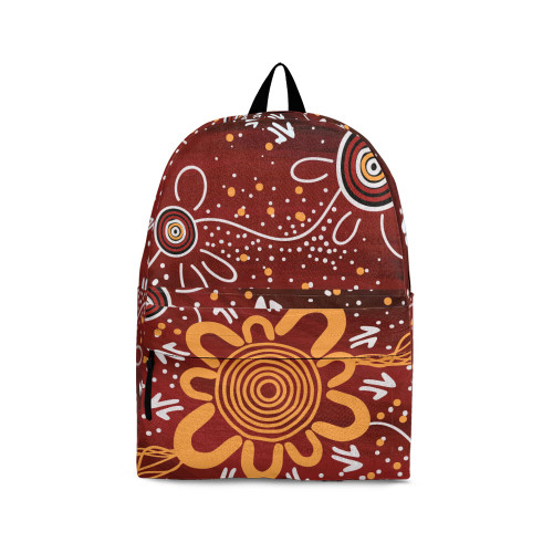 Indigenous Australian Aboriginal Backpack Aboriginal Sunburst Flower Spirit Dreaming