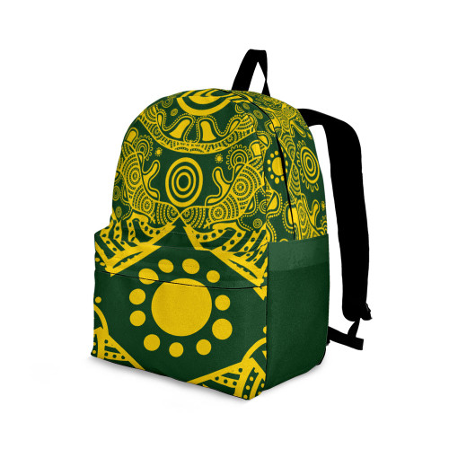 Indigenous Australian Aboriginal Backpack Aboriginal Sunlight Dance In The Sacred Green Land