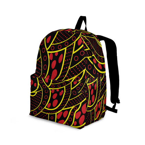 Indigenous Australian Aboriginal Backpack Aboriginal Tribal Path In Flame Dot Geometry Style