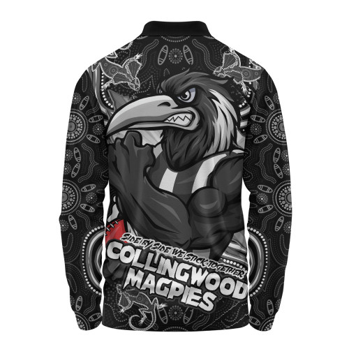 Collingwood Long Sleeve Polo Shirt Spirit Warriors Of The Game Collingwood Long Sleeve Polo Shirt Spirit Warriors Of The Game