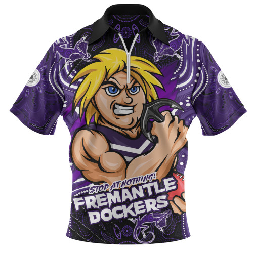 Fremantle Zip Polo Shirt Spirit Warriors Of The Game