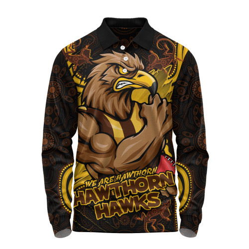 Hawthorn Long Sleeve Polo Shirt Spirit Warriors Of The Game