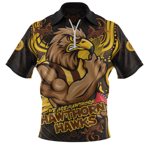 Hawthorn Zip Polo Shirt Spirit Warriors Of The Game