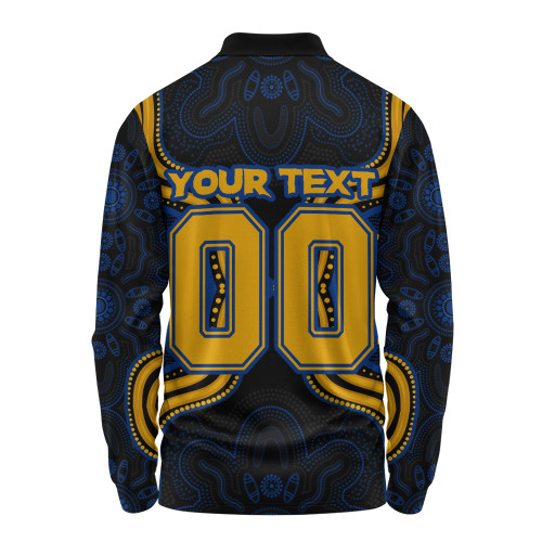 West Coast Eagles Long Sleeve Polo Shirt Spirit Warriors Of The Game