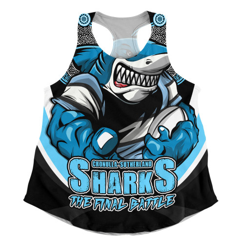 Cronulla-Sutherland Sharks Women Racerback Singlet Final Clash Battle Edition