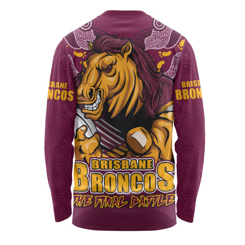 Brisbane Broncos Long Sleeve T-shirt Final Clash Battle Edition Brisbane Broncos Long Sleeve T-shirt Final Clash Battle Edition