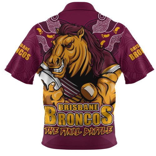 Brisbane Broncos Zip Polo Shirt Final Clash Battle Edition