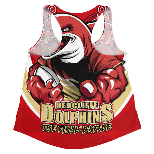 Redcliffe Dolphins Women Racerback Singlet Final Clash Battle Edition Redcliffe Dolphins Women Racerback Singlet Final Clash Battle Edition