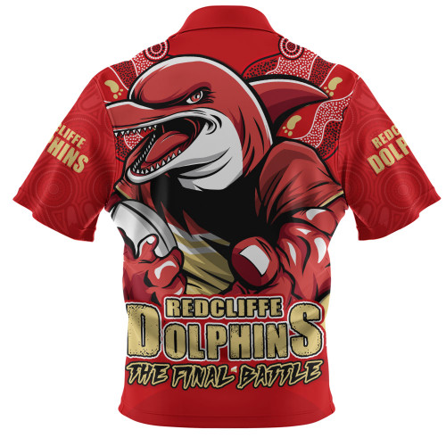 Redcliffe Dolphins Zip Polo Shirt Final Clash Battle Edition Redcliffe Dolphins Zip Polo Shirt Final Clash Battle Edition