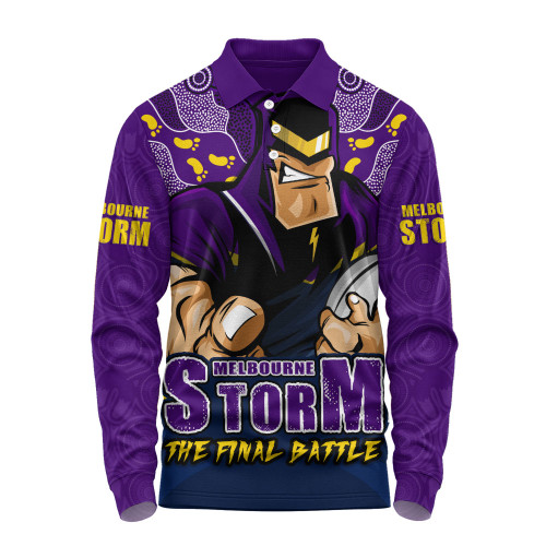 Melbourne Storm Long Sleeve Polo Shirt Final Clash Battle Edition
