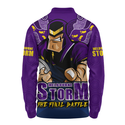 Melbourne Storm Long Sleeve Polo Shirt Final Clash Battle Edition Melbourne Storm Long Sleeve Polo Shirt Final Clash Battle Edition