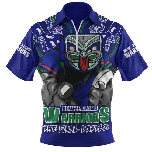 New Zealand Warriors Zip Polo Shirt Final Clash Battle Edition