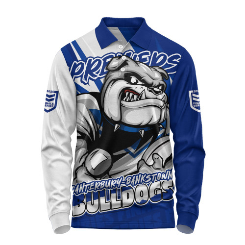 Canterbury-Bankstown Bulldogs Long Sleeve Polo Shirt Chasing Victory 2025 Final Series Pride